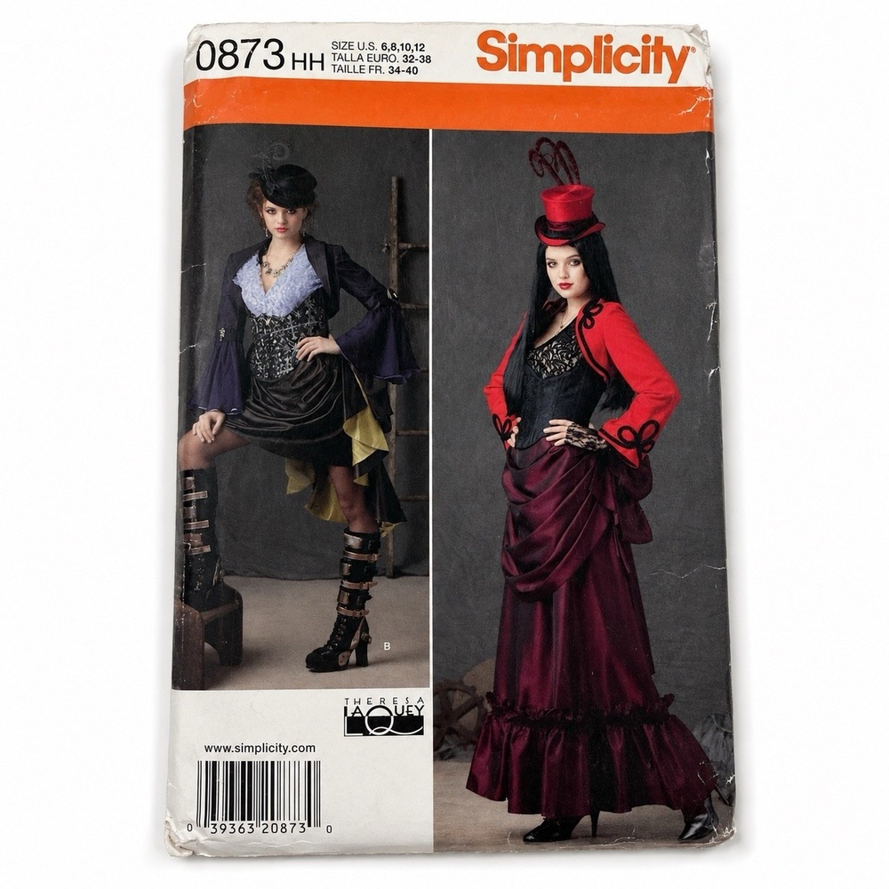 Costume Victorian Steampunk Gothic Simplicity Pattern 0873 Sz 6-12 Uncut Cosplay